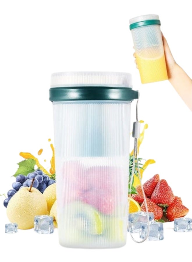 خلاط صغير محمول قابل لإعادة الشحن عبر منفذ USB، سعة 300 مل - عصارة شخصية بست شفرات من الفولاذ المقاوم للصدأ - تشغيل سريع وسهل بزر واحد للعصائر، ومشروبات البروتين، وطعام الأطفال - مناسب للسفر، والمكتب، والمطبخ - أخضر - Image 1